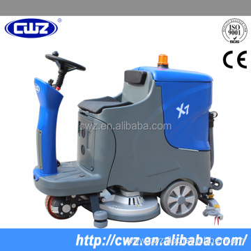 Driving type dual brush electric floor cleaning machine